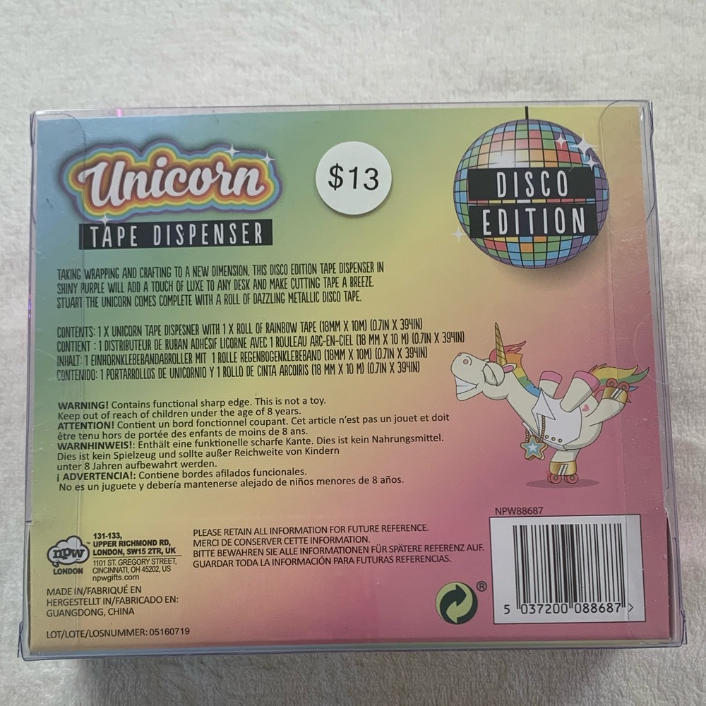 NWT Unicorn Tape Dispenser Disco Edition - Picture 3 of 5